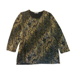 Alison Daley Womens Paisley Print Long Sleeve Top NO SIZE L/XL? 20" x 26"